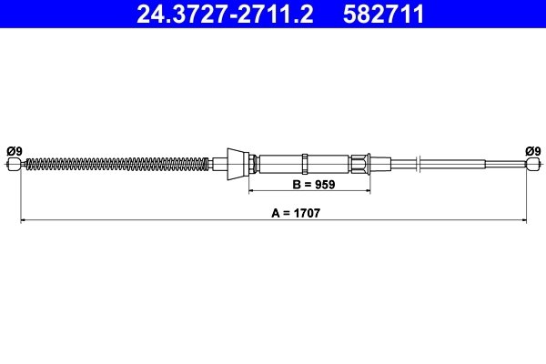 Cablu frana de mana ATE 24.3727-2711.2