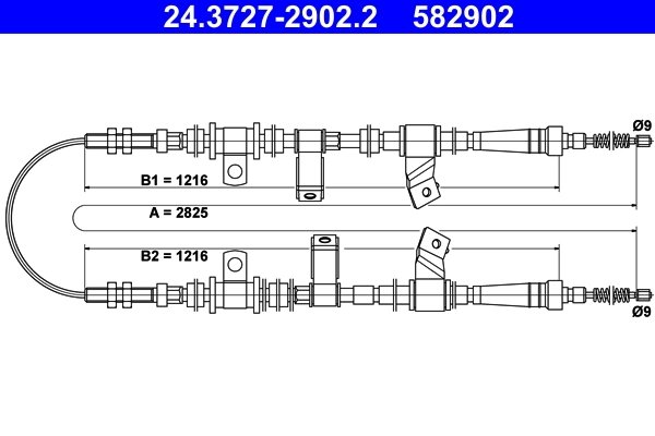 CABLU FRANA DE MANA ATE 24.3727-2902.2 - Compatibil cu DAEWOO