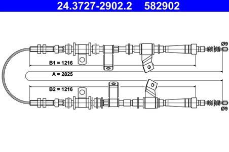 CABLU FRANA DE MANA ATE 24.3727-2902.2 - Compatibil cu DAEWOO