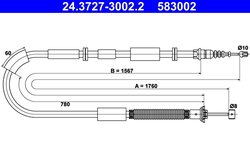 CABLU FRANA DE MANA ATE 24.3727-3002.2 - Compatibil cu CHRYSLER, LANCIA