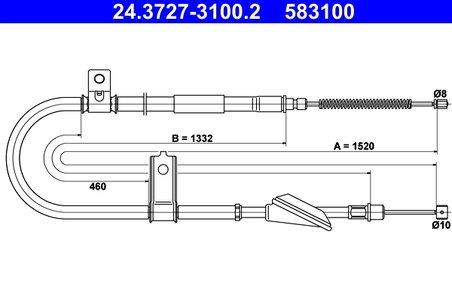 CABLU FRANA DE MANA ATE 24.3727-3100.2 - Compatibil cu HYUNDAI