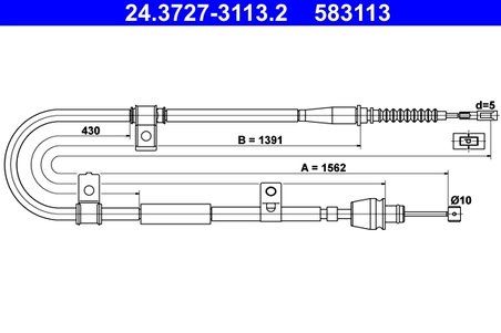CABLU FRANA DE MANA ATE 24.3727-3113.2 - Compatibil cu HYUNDAI