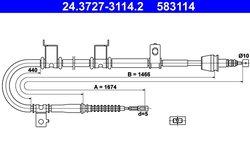 CABLU FRANA DE MANA ATE 24.3727-3114.2 - Compatibil cu HYUNDAI