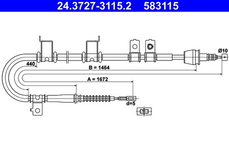 CABLU FRANA DE MANA ATE 24.3727-3115.2 - Compatibil cu HYUNDAI