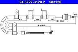 Cablu frana de mana ATE 24.3727-3120.2