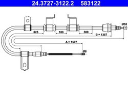 CABLU FRANA DE MANA ATE 24.3727-3122.2 - Compatibil cu HYUNDAI