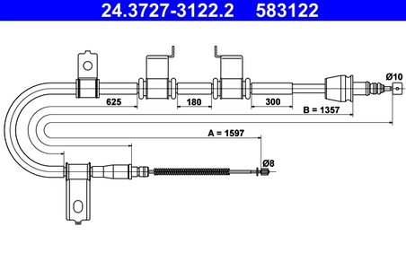 CABLU FRANA DE MANA ATE 24.3727-3122.2 - Compatibil cu HYUNDAI