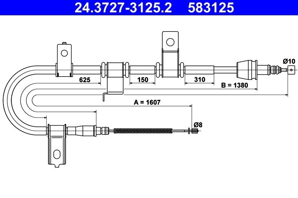 CABLU FRANA DE MANA ATE 24.3727-3125.2 - Compatibil cu HYUNDAI
