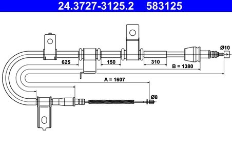 CABLU FRANA DE MANA ATE 24.3727-3125.2 - Compatibil cu HYUNDAI