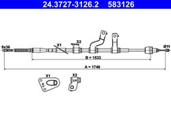 CABLU FRANA DE MANA ATE 24.3727-3126.2 - Compatibil cu HYUNDAI