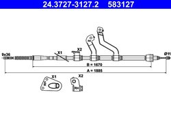 CABLU FRANA DE MANA ATE 24.3727-3127.2 - Compatibil cu HYUNDAI