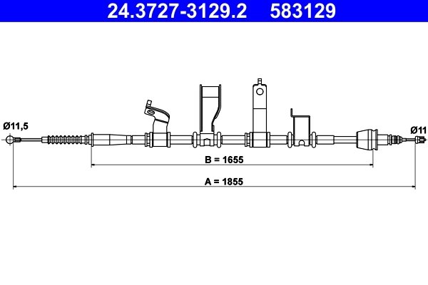 CABLU FRANA DE MANA ATE 24.3727-3129.2 - Compatibil cu HYUNDAI, KIA