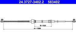 CABLU FRANA DE MANA ATE 24.3727-3402.2 - Compatibil cu SEAT, SKODA, VW