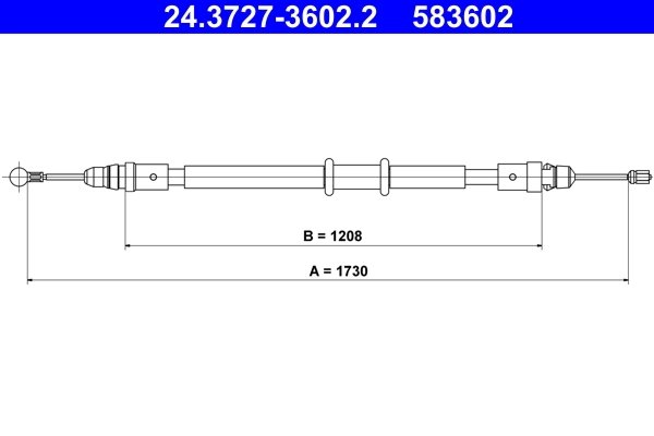 CABLU FRANA DE MANA ATE 24.3727-3602.2 - Compatibil cu OPEL, RENAULT, VAUXHALL