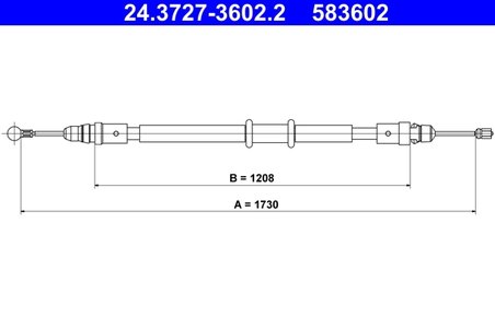 CABLU FRANA DE MANA ATE 24.3727-3602.2 - Compatibil cu OPEL, RENAULT, VAUXHALL