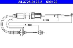 CABLU AMBREIAJ ATE 24.3728-0122.2 - Compatibil cu VW