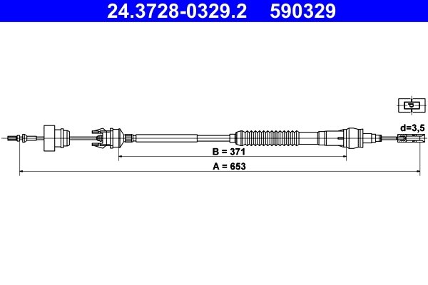 CABLU AMBREIAJ ATE 24.3728-0329.2 - Compatibil cu CITROEN, PEUGEOT