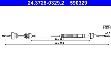 CABLU AMBREIAJ ATE 24.3728-0329.2 - Compatibil cu CITROEN, PEUGEOT