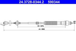 CABLU AMBREIAJ ATE 24.3728-0344.2 - Compatibil cu CITROEN, PEUGEOT
