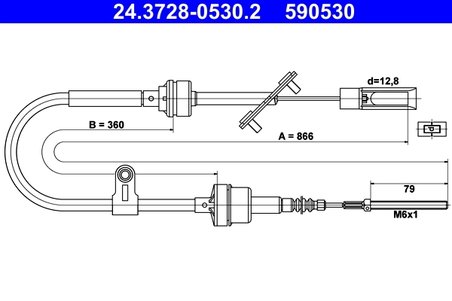 CABLU AMBREIAJ ATE 24.3728-0530.2 - Compatibil cu FIAT