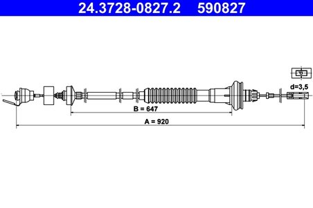 CABLU AMBREIAJ ATE 24.3728-0827.2 - Compatibil cu PEUGEOT