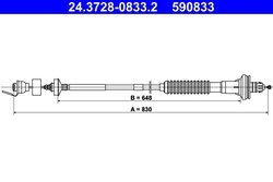 CABLU AMBREIAJ ATE 24.3728-0833.2 - Compatibil cu PEUGEOT