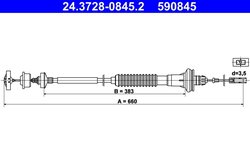 CABLU AMBREIAJ ATE 24.3728-0845.2 - Compatibil cu PEUGEOT