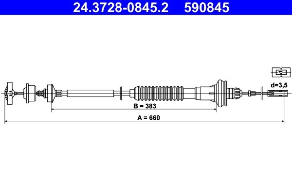 CABLU AMBREIAJ ATE 24.3728-0845.2 - Compatibil cu PEUGEOT