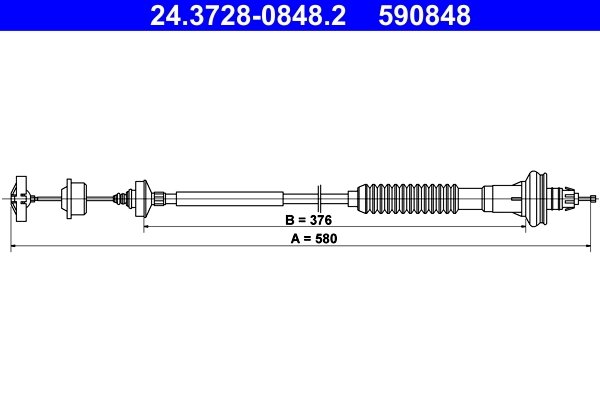 CABLU AMBREIAJ ATE 24.3728-0848.2 - Compatibil cu PEUGEOT