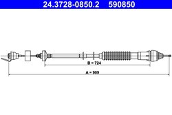 CABLU AMBREIAJ ATE 24.3728-0850.2 - Compatibil cu CITROEN, PEUGEOT