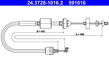 CABLU AMBREIAJ ATE 24.3728-1016.2 - Compatibil cu NISSAN, RENAULT