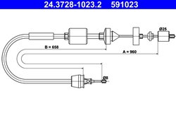 CABLU AMBREIAJ ATE 24.3728-1023.2 - Compatibil cu NISSAN, RENAULT