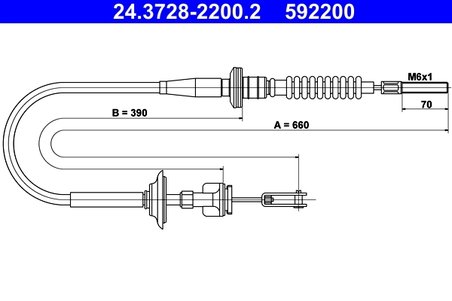 CABLU AMBREIAJ ATE 24.3728-2200.2 - Compatibil cu SUBARU, SUZUKI