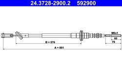 CABLU AMBREIAJ ATE 24.3728-2900.2 - Compatibil cu CHEVROLET, DAEWOO