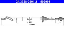 CABLU AMBREIAJ ATE 24.3728-2901.2 - Compatibil cu CHEVROLET, DAEWOO