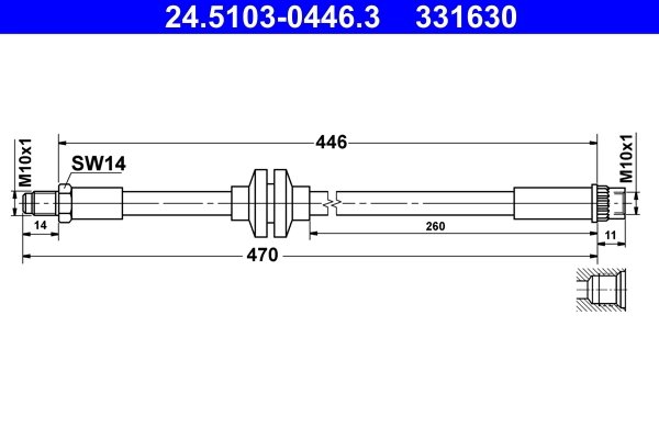 FURTUN FRANA ATE 24.5103-0446.3 - Compatibil cu RENAULT