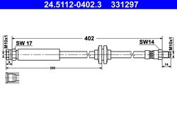 FURTUN FRANA ATE 24.5112-0402.3 - Compatibil cu ALFA ROMEO, CITROEN, FIAT, OPEL, PEUGEOT, VAUXHALL