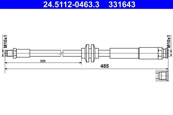 FURTUN FRANA ATE 24.5112-0463.3 - Compatibil cu OPEL, VAUXHALL