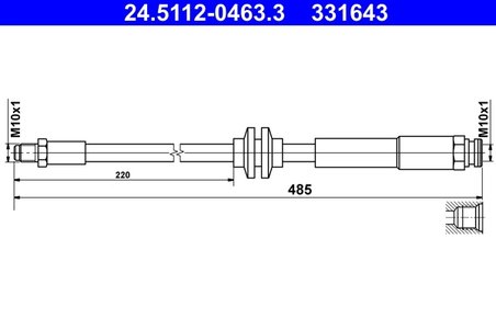 FURTUN FRANA ATE 24.5112-0463.3 - Compatibil cu OPEL, VAUXHALL