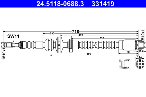 FURTUN FRANA ATE 24.5118-0688.3 - Compatibil cu BMW