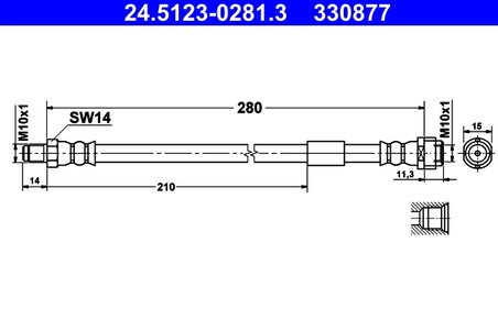 FURTUN FRANA ATE 24.5123-0281.3 - Compatibil cu MERCEDES-BENZ