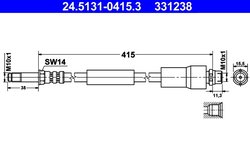 FURTUN FRANA ATE 24.5131-0415.3 - Compatibil cu MERCEDES-BENZ, VW