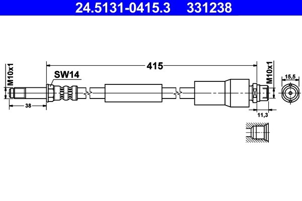 FURTUN FRANA ATE 24.5131-0415.3 - Compatibil cu MERCEDES-BENZ, VW