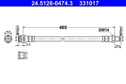 FURTUN FRANA ATE 24.5126-0474.3 - Compatibil cu MERCEDES-BENZ