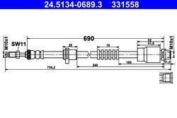FURTUN FRANA ATE 24.5134-0689.3 - Compatibil cu BMW