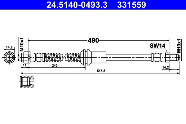 FURTUN FRANA ATE 24.5140-0493.3 - Compatibil cu MERCEDES-BENZ