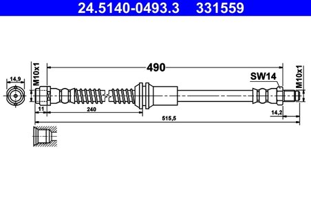 FURTUN FRANA ATE 24.5140-0493.3 - Compatibil cu MERCEDES-BENZ