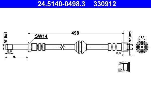 FURTUN FRANA ATE 24.5140-0498.3 - Compatibil cu MERCEDES-BENZ