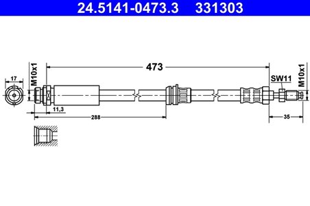 FURTUN FRANA ATE 24.5141-0473.3 - Compatibil cu FORD, MAZDA