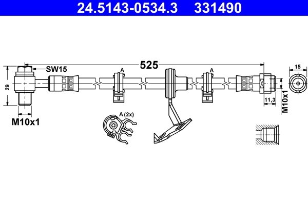 FURTUN FRANA ATE 24.5143-0534.3 - Compatibil cu MERCEDES-BENZ